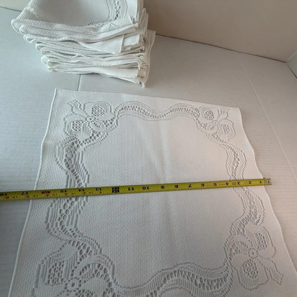 Collectibles White Lace Cutout Dinner Napkins Cottagecore 16